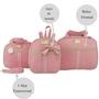 Imagem de Kit bolsa maternidade 3 peças laço rosa + saida maternidade
