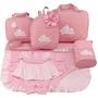 Imagem de Kit bolsa maternidade 5 peças nuvem rosa + saida maternidade