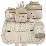 Imagem de Kit bolsa maternidade 5 peças urso chevron bege + saida maternidade menino