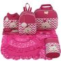 Imagem de Kit bolsa maternidade 5 peças urso chevron pink  + saída maternidade