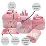 Imagem de Kit bolsa maternidade 5 peças urso chevron rosa + saída maternidade  