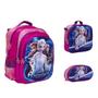 Imagem de Kit Bolsa Mochila Escolar Feminina Frozen 3D Rosa