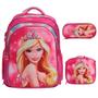 Imagem de Kit Bolsa Mochila Escolar Infantil Barbie 3d Costas Passeio