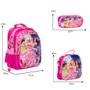 Imagem de Kit Bolsa Mochila Escolar Infantil Barbie 3D Costas Passeio