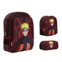 Imagem de Kit Bolsa Mochila Escolar Masculina Naruto Cor Preta Barata