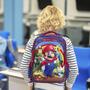 Imagem de Kit Bolsa Mochila Escolar Super Mario 3D Cor Azul Passeio