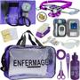 Imagem de Kit Bolsa Transparente Aparelho de Pressão Aneroide Medidor de Glicose Enfermagem Pa Med