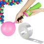 Imagem de Kit Bomba Manual para Encher Balões Bexiga + Tira Suporte para Arco Desconstruído de 5 metros