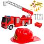 Imagem de Kit Bombeiros Caminhão de Brinquedo com Acessórios e Chapeu Infantil