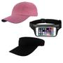 Imagem de Kit Boné E Viseira Lisa, Pochete Celular Esportivo - Masculino, Feminino Para Corrida, Praia, Caminhada, Ciclismo