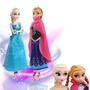Imagem de Kit Boneca Frozen Anna e Elsa 30cm Brinquedo Menina Musical Com Acessórios