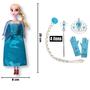 Imagem de Kit boneca Frozen c/ trança cabelo, coroa, luva e varinha completa