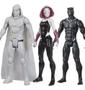 Imagem de Kit boneco figura moon knight + pantera negra e gwen stacy titan 30cm hasbro