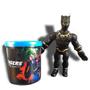 Imagem de Kit Boneco Pantera Negra Marvel 16Cm + Caneca 350Ml