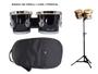 Imagem de  Kit Bongo Torelli 7x8 Preto Tb011 Com Pedestal E Capa 