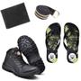 Imagem de Kit Bota Adventure Eco Canyon Trails+Cinto+Carteira+Chinelo Black