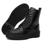 Imagem de Kit Bota Coturno Hfast Shoes Tratorada Cano Medio Lisa com Carteira e Relogio