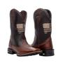 Imagem de Kit Bota Texana Country Masculina Texas Gold EUA Café Couro com Relógio