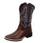 Imagem de Kit Bota Texana Country Masculina Texas Gold Tribal de Couro com Carteira e Cinto