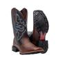 Imagem de Kit Bota Texana Country Masculina Texas Gold Tribal de Couro com Carteira e Relógio