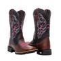 Imagem de Kit Bota Texana Western Feminina Bico Quadrado Texas Gold Delegada Café com Cinto Country