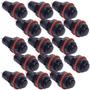 Imagem de Kit botão chave pulso sem trava 15 unidades ds-213 pt 2t preto push button redondo 2 terminais
