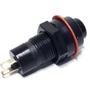 Imagem de Kit botão chave pulso sem trava 15 unidades ds-213 pt 2t preto push button redondo 2 terminais