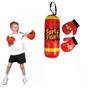 Imagem de Kit boxe infantil saco panacadas luva muay thai treinamento esporte fitness criança