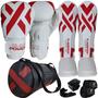 Imagem de Kit Boxe Muay Thai Branco + Bolsa + Bandagem + Bucal Olimpo Esportes