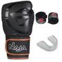 Imagem de Kit Boxe Muay Thai Naja Black Line Luva + Bandagem + Protetor Bucal Preto/Bronze 