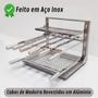 Imagem de Kit Braseiro Suporte Flutuante Grelha E Espetos Inox 42x34