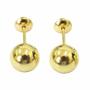 Imagem de Kit Brinco Bola 5mm Brinco Bola 2.5mm Segundo Furo Ouro 18k