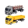 Imagem de Kit Brinquedo Caminhão Basculante e Caminhão Com Toras Iveco