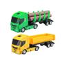 Imagem de Kit Brinquedo Caminhão Basculante e Caminhão Com Toras Iveco