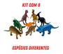 Imagem de Kit Brinquedo Coleção Dinossauro Borracha 8 Peças Diferentes