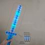 Imagem de Kit Brinquedo Espada Pixel Ninja 58cm Diamante com Som e Luz + 3 Pilhas AA - Azul 63