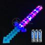 Imagem de Kit Brinquedo Espada Pixel Ninja 58cm Diamante com Som e Luz + 3 Pilhas AA - Azul 73