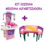 Imagem de Kit Brinquedo Infantil Princesa Brincando Com Mesa e Cozinha