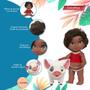 Imagem de Kit Brinquedo Infantil Princesa Moana + Porquinho Pua Fofo