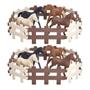 Imagem de Kit Brinquedo Miniatura Cavalo Cavalinho c/ Cercas Fazenda Rancho Western Faz de Contas 24 Pçs