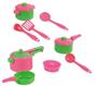 Imagem de Kit Brinquedo Panelinha Infantil Rosa C/ Talheres - Nig