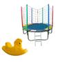 Imagem de Kit Brinquedos Playground Cama Elástica Pequena Pula Pula Trampolim 1,83m + Gangorra Infantil 1 Lugar