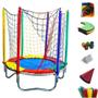 Imagem de Kit Brinquedos Playground Cama Elástica Pula Pula Trampolim 1,40 + Escorregador Médio 3 Degraus