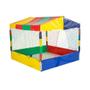 Imagem de Kit Brinquedos Playground Piscina de Bolinhas Quadrada 1,50m + Escorregador Infantil Médio 3 Degraus