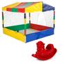 Imagem de Kit Brinquedos Playground Piscina de Bolinhas Quadrada 1,50m + Gangorra Infantil 1 Lugar