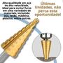 Imagem de Kit Broca Escalonada de Aço HSS com Titânio Jogo 3 Peças Conico Furo em Madeira Pvc Metais Leves de 4mm a 32m Luatek