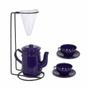 Imagem de Kit Bule Com Suporte Para Coador + Mini Xícaras - Roxo