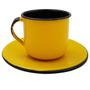 Imagem de Kit Bule De Café E Chá Com 6 Xícaras e Pires Aço Esmaltado