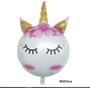 Imagem de Kit Buque Balao Unicornio Tie Dye Metalizado 88cm 3d Coração