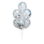 Imagem de Kit Buquê Balões Látex Transparente com Confete Estrela Prata - Buque com 06 Balões - 1 unidade - Regina - Rizzo